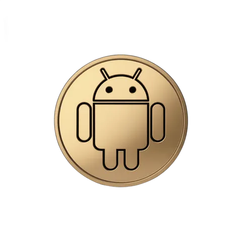 Isolated transparent android robot logo icon for mobile app design and branding PNG