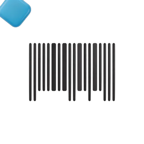 Isolated transparent barcode graphic element for product labels packaging and retail design PNG