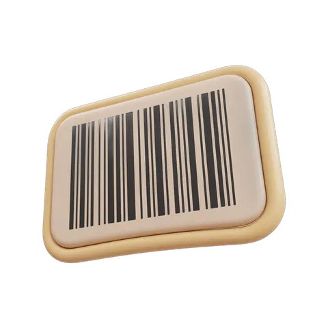 Isolated transparent barcode graphic element for product labels and packaging design PNG