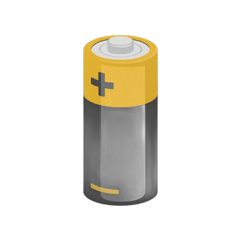 Isolated transparent battery icon for electronics product design and app interfaces PNG