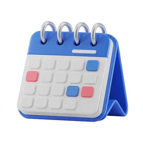 Isolated transparent calendar clipart for scheduling and event planning designs PNG