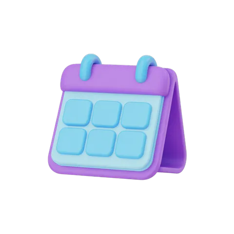 Isolated transparent calendar clipart graphic for scheduling and planning designs PNG