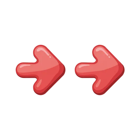 Isolated transparent red pill-shaped arrows pointing left and right for presentations and infographics PNG