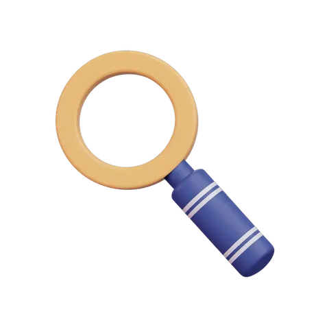 Isolated transparent search magnifying glass icon for web design and digital marketing projects PNG