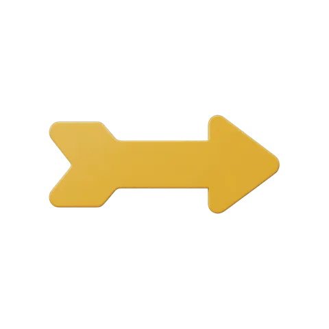 Isolated transparent yellow arrow clipart for presentations and web design graphics PNG