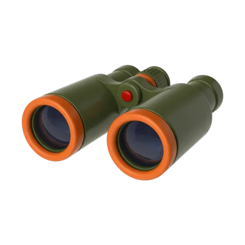 Military style binoculars graphic for outdoor adventure and nature exploration designs PNG