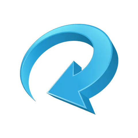 Modern blue curved arrow graphic element for presentations and web design projects PNG