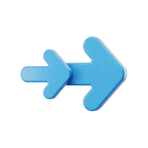 Modern blue double ended arrow icon for presentations and web design graphics PNG