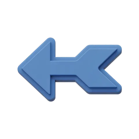 Modern blue left arrow icon for navigation and user interface design projects PNG