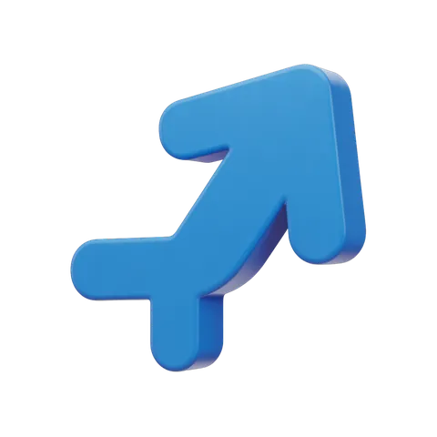Modern blue upward arrow icon for presentations, websites, and user interface design PNG
