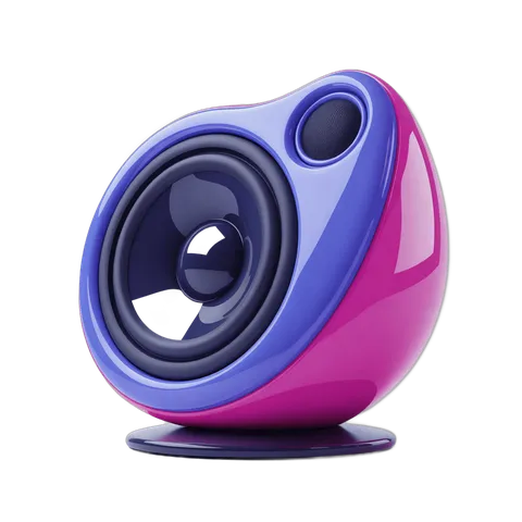 Modern colorful portable speaker for home office and music lovers PNG