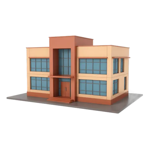 Modern commercial building illustration for office or retail space design projects PNG