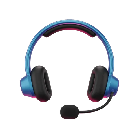 Modern gaming headset with microphone for online players and streamers PNG