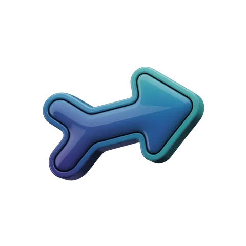 Modern gradient arrow icon for presentations web design and user interface navigation PNG