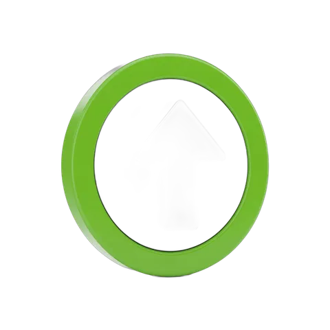 Modern green circular arrow button icon for user interface design and app navigation PNG