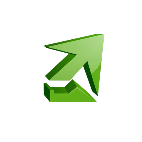 Modern green upward arrow clipart for business growth presentations and marketing materials PNG