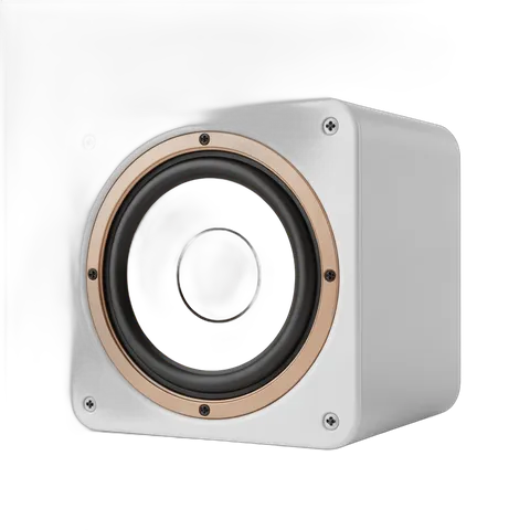 Modern minimalist speaker cone graphic element for audio design projects PNG