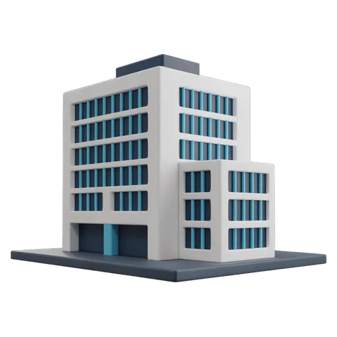 Modern office building clipart graphic element for presentations and business documents PNG
