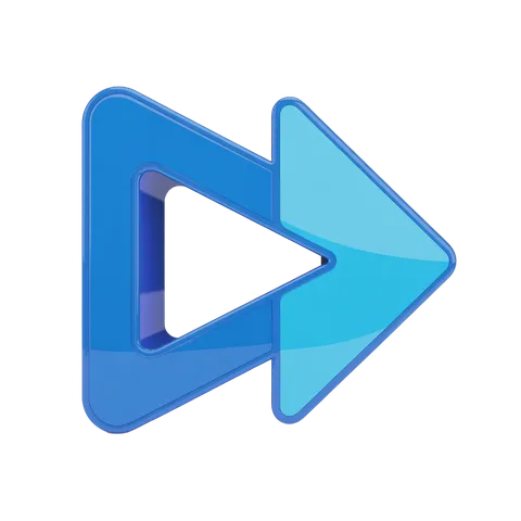 Modern play pause next media control arrow icon for app interface design and presentation slides PNG