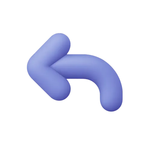 Modern purple left arrow icon for user interface design and navigation elements PNG