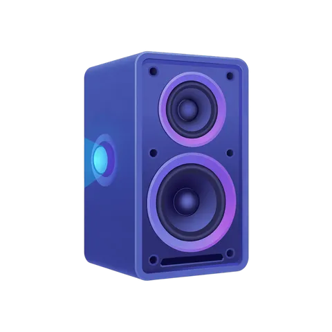 Modern purple speaker with glowing light for home entertainment and gaming setup PNG