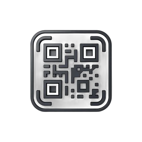 Modern QR code graphic element for digital marketing and app promotion designs PNG
