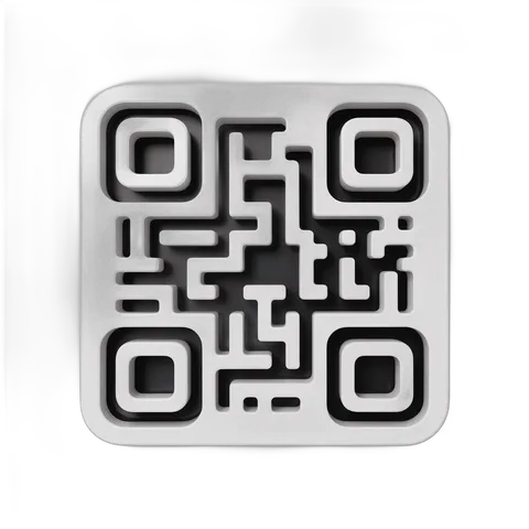 Modern QR code graphic element for digital marketing and app promotion designs PNG