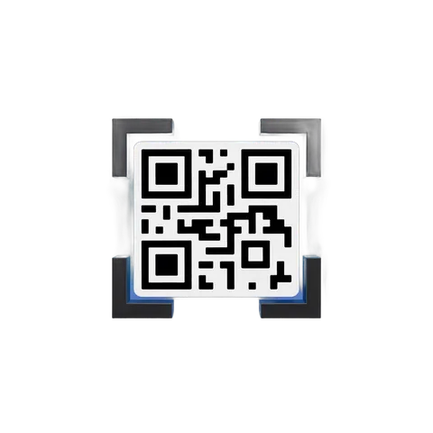 Modern QR code graphic element for digital marketing and app promotion designs PNG