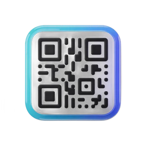 Modern QR code graphic element for digital marketing and mobile app promotion designs PNG