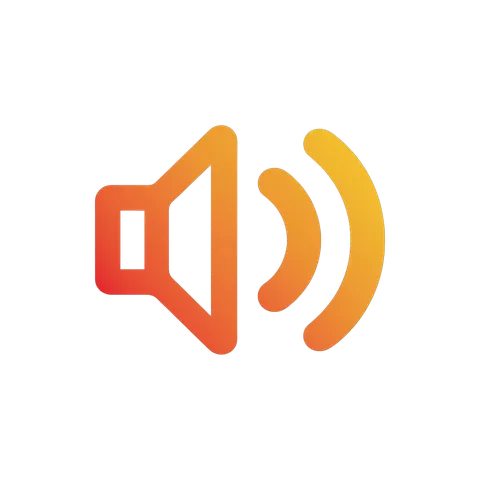 Modern speaker icon with sound waves for presentations and apps PNG