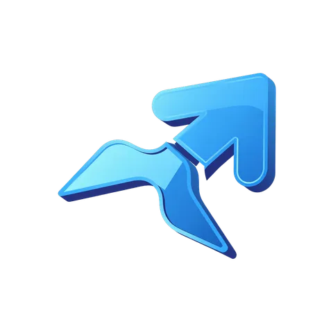 Modern upward arrow clipart graphic element for business presentations and marketing materials PNG
