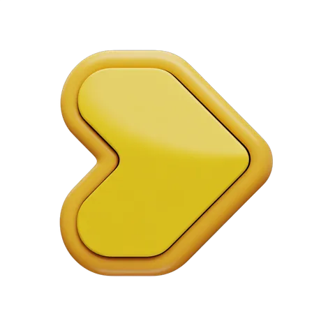 Modern yellow play button graphic element for presentations and user interface design PNG