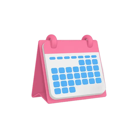 Pink calendar clipart with monthly grid for planning and scheduling events PNG