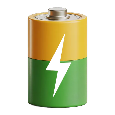 Professional 3d battery icon with lightning bolt for energy tech presentations and app designs PNG