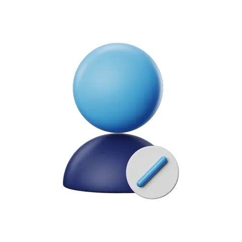 Professional blue silhouette avatar icon with pencil edit tool for user profile design and branding PNG