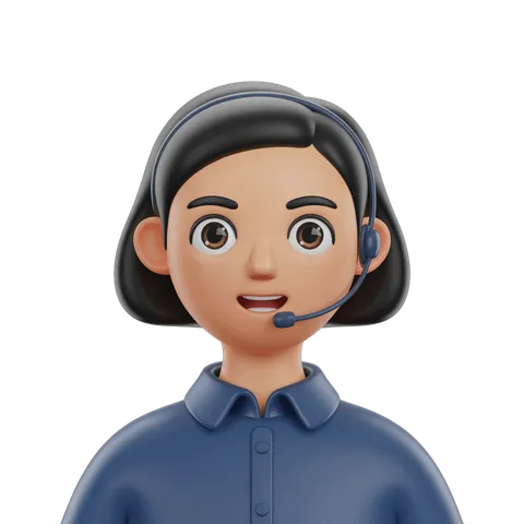 Professional customer service representative with headset ready for call center support assistance PNG