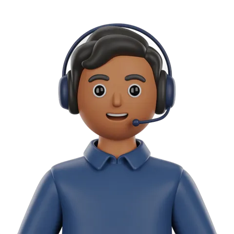 Professional customer support agent with headset and microphone for business presentations and helpdesk graphics PNG