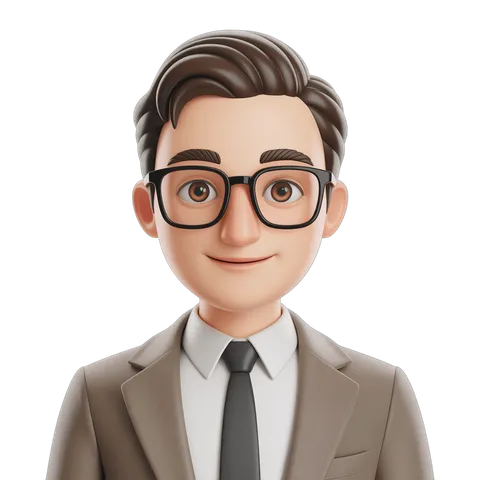 Professional smiling businessman in brown suit and glasses for corporate presentations and business graphics PNG