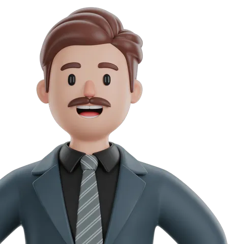 Professional smiling businessman in suit and tie for corporate presentations and business graphics PNG