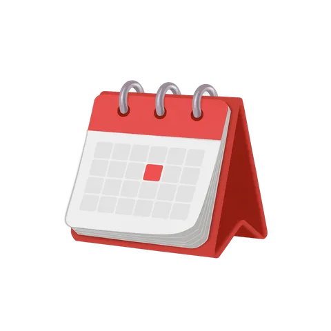 Red calendar stand clipart for planning events schedules and reminders PNG
