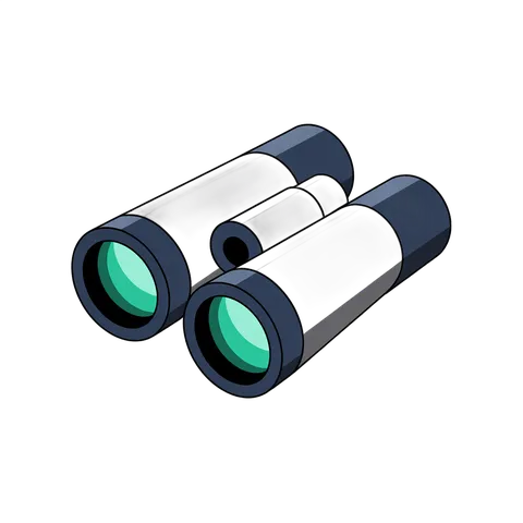 Sleek 3d cartoon binoculars clipart for travel adventure and outdoor exploration marketing graphics PNG