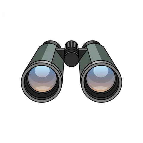 Sleek black binoculars clipart for travel adventure and outdoor exploration marketing graphics PNG