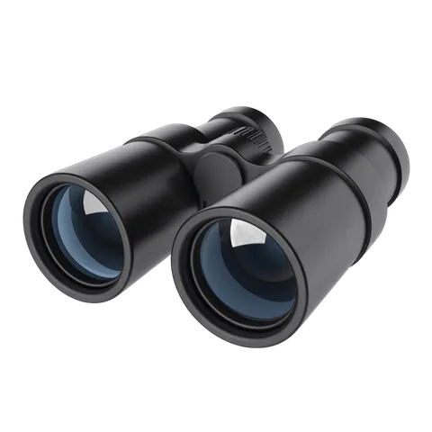 Sleek black binoculars isolated clipart for outdoor adventure and wildlife observation graphics PNG
