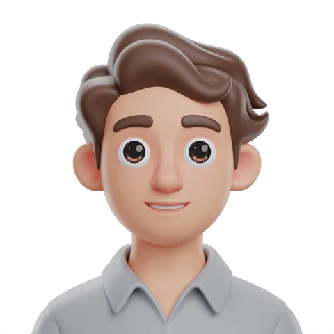 Smiling professional man cartoon character for presentations business marketing materials PNG