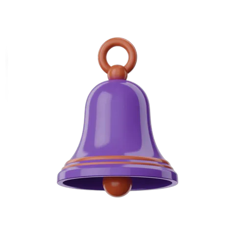 Vibrant purple bell graphic element for notifications alerts and event decorations PNG