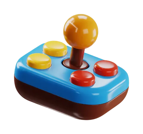 Vintage arcade style joystick controller clipart for retro gaming graphics and illustrations PNG