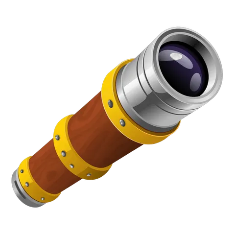 Vintage telescope clipart for travel adventure and exploration illustrations PNG